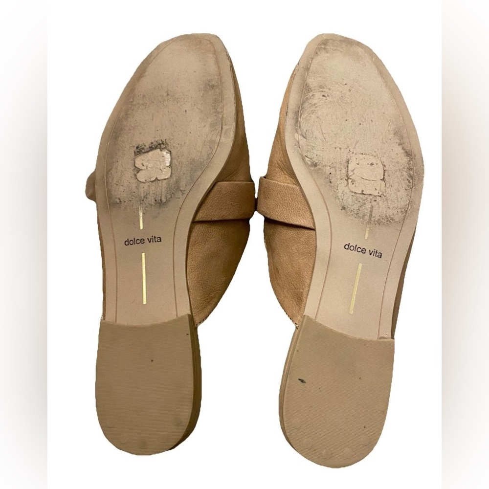 Dolce Vita Santel Taupe Leather Flats Size 8.5 - Picture 6 of 6